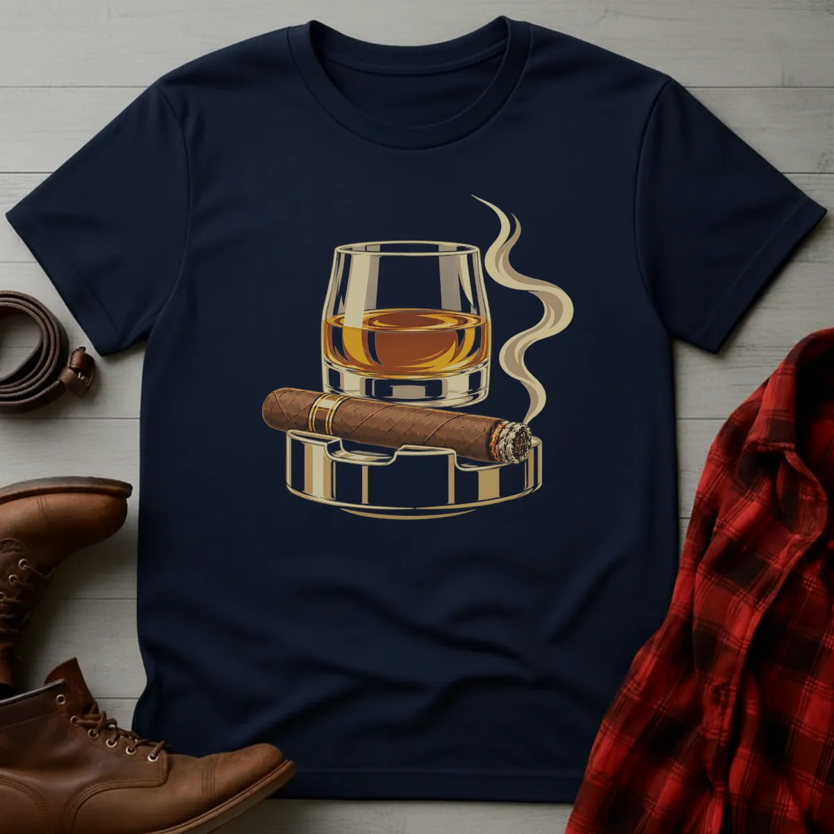 Whiskey & Cigar Emblem T-Shirt