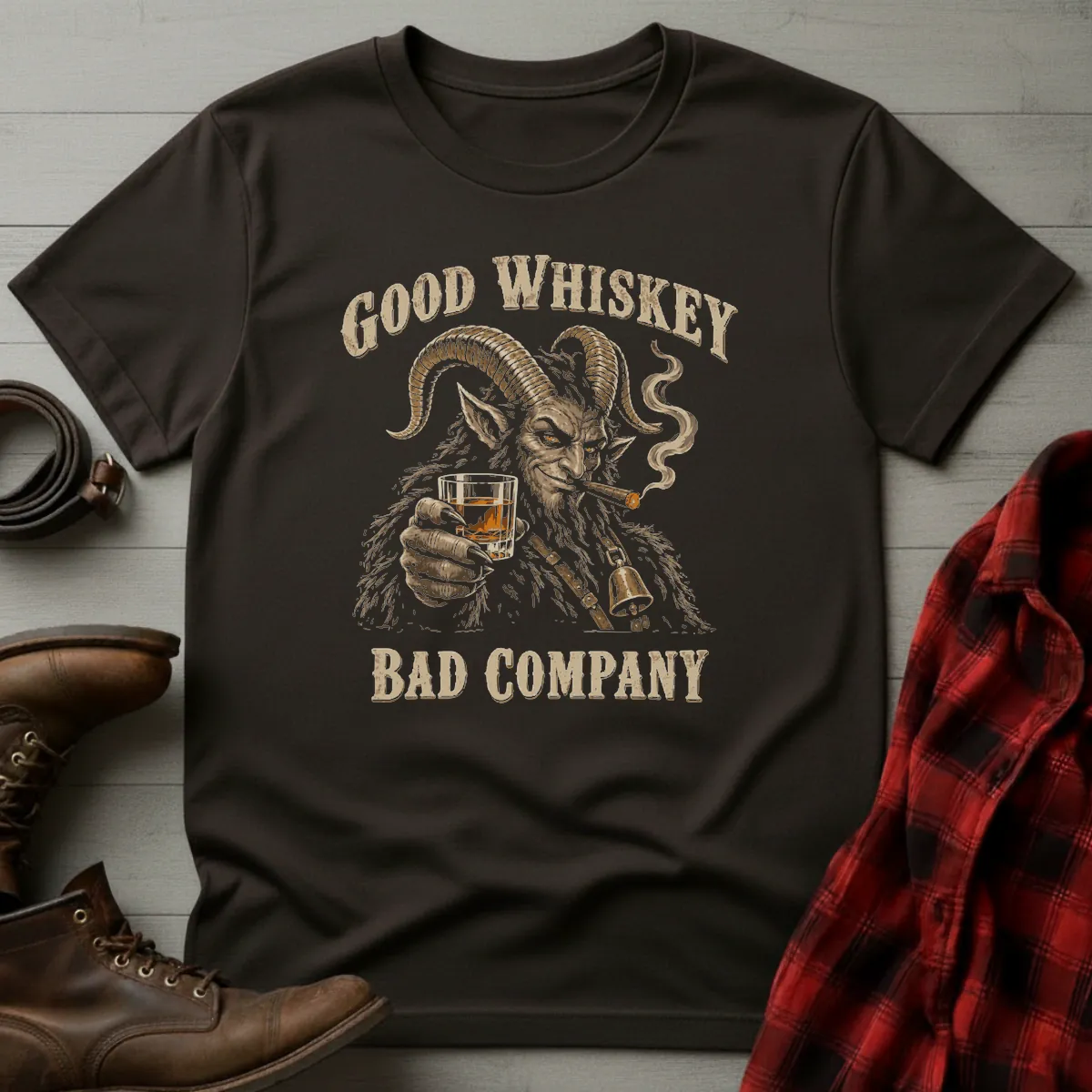 Good Whiskey Bad Company Krampus T-Shirt