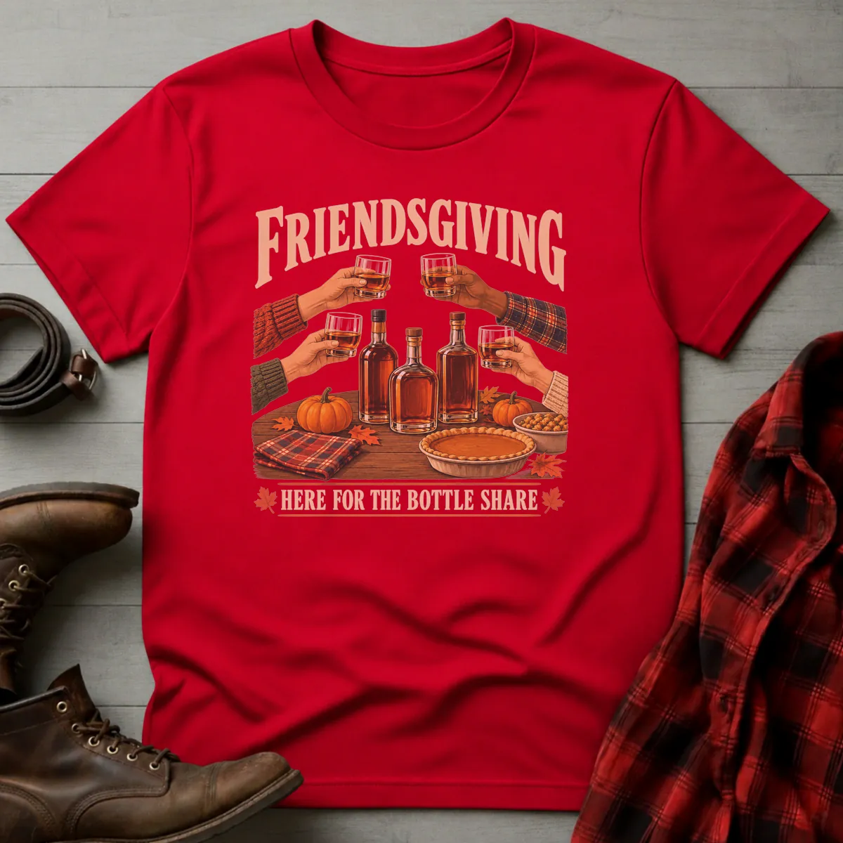 Friendsgiving Whiskey Bottle Share T-Shirt