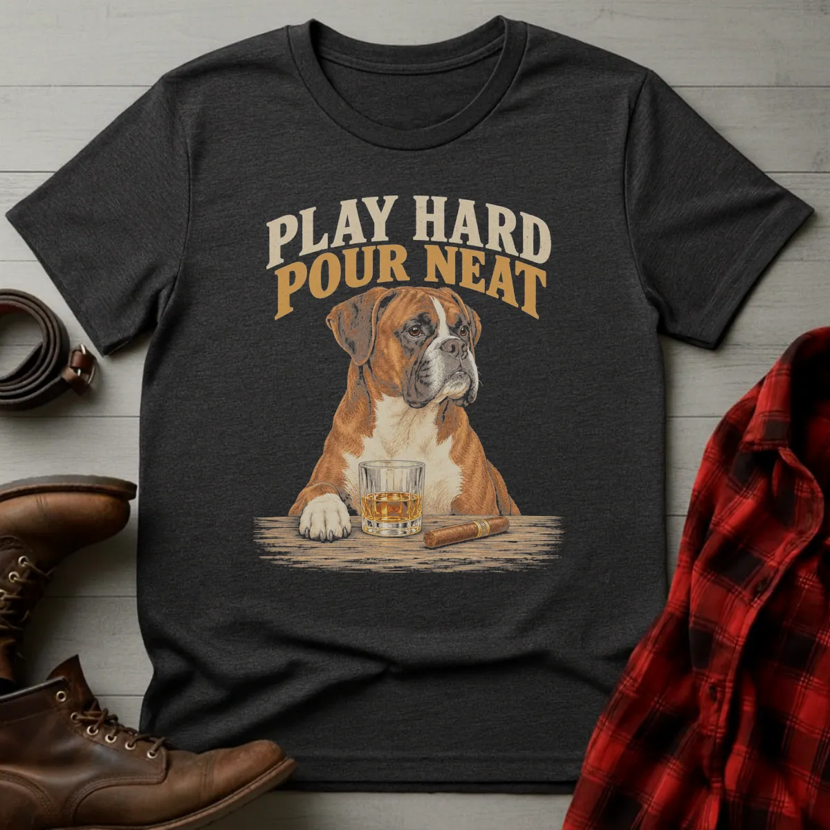 Play Hard Pour Neat Boxer T-Shirt