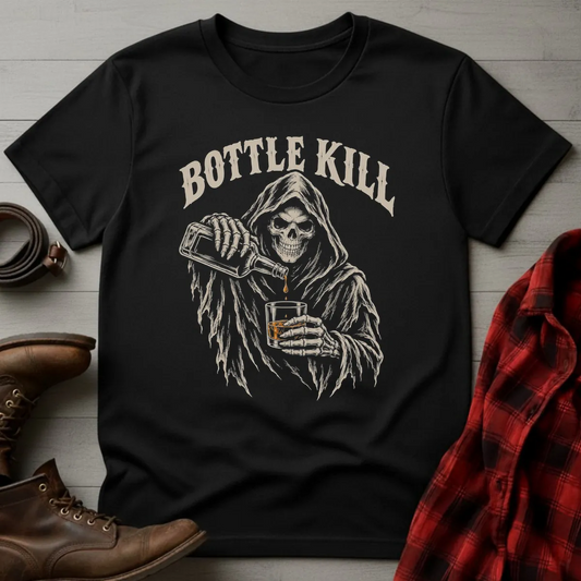 Bottle Kill Grim Reaper T-Shirt Black / S