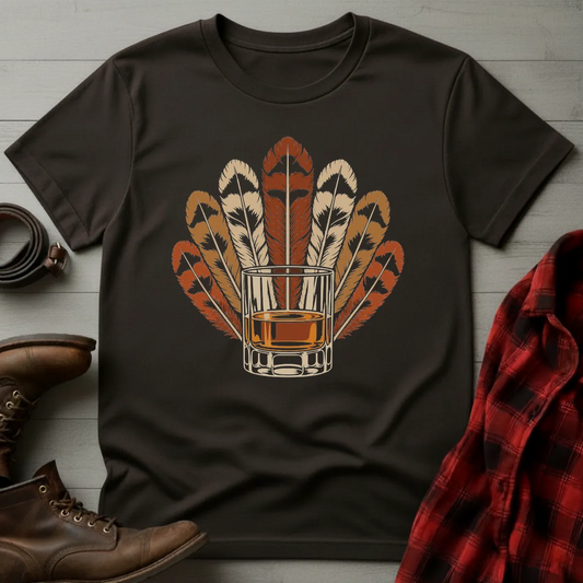 Turkey Feathers Whiskey T-Shirt Dark Chocolate / S