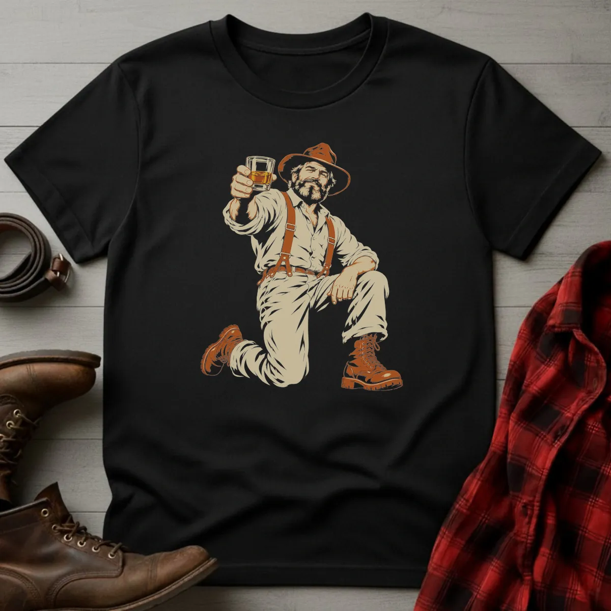 Moonshiner Whiskey Toast T-Shirt Black / S