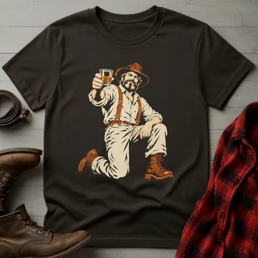 Moonshiner Whiskey Toast T-Shirt Dark Chocolate / S