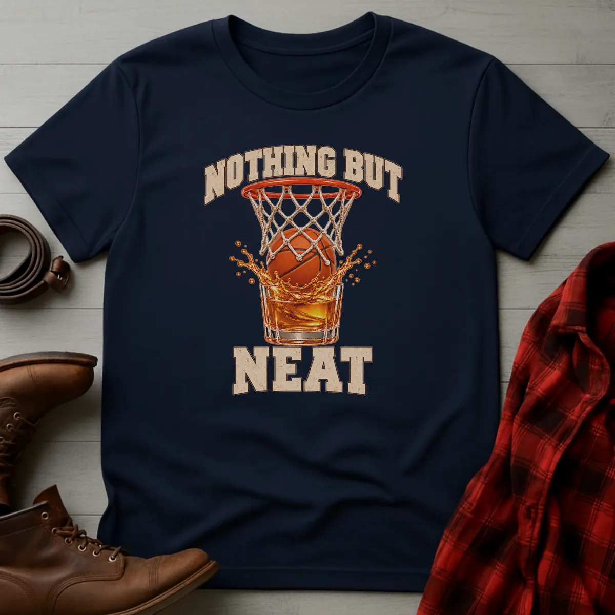 Nothing But Neat Basketball T-Shirt Navy / S