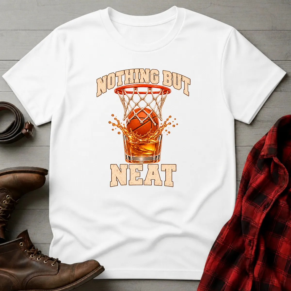 Nothing But Neat Basketball T-Shirt White / S