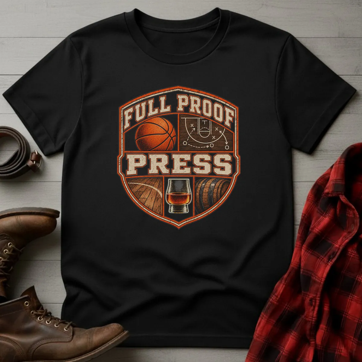 Full Proof Press Basketball T-Shirt Black / S