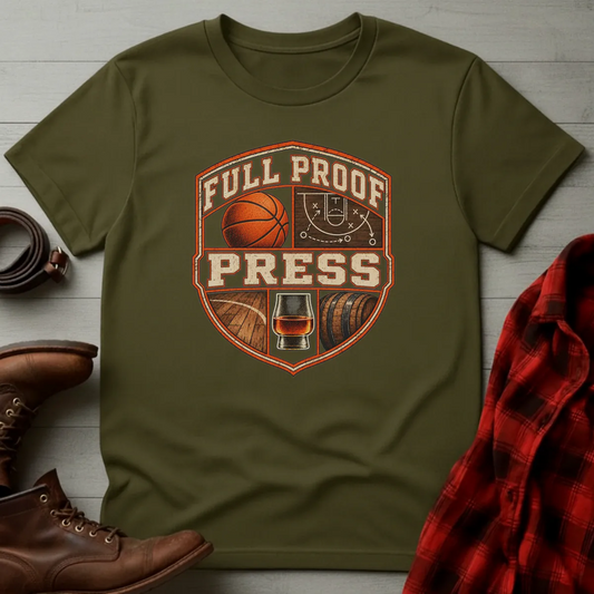 Full Proof Press Basketball T-Shirt Military Green / S