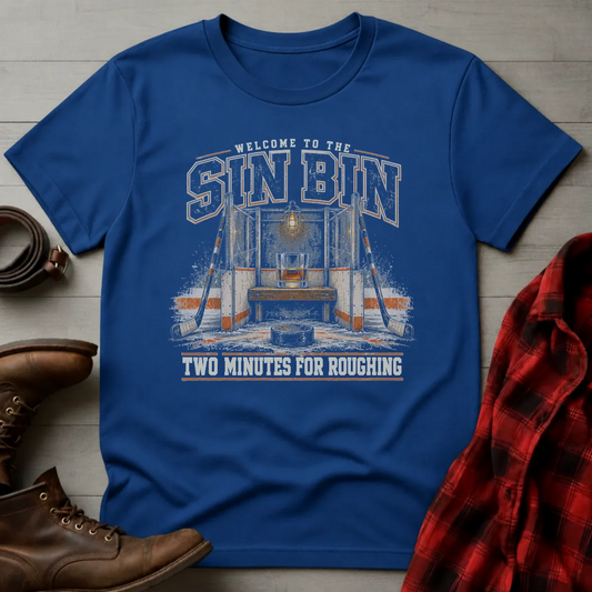 Sin Bin Whiskey Hockey T-Shirt Royal / S
