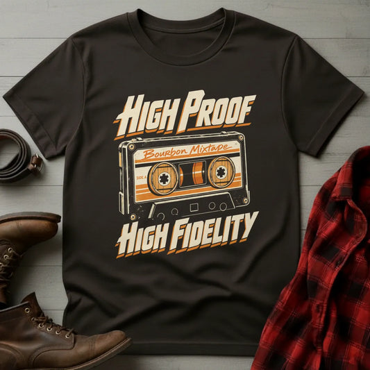 High Proof High Fidelity Mixtape T-Shirt Dark Chocolate / S