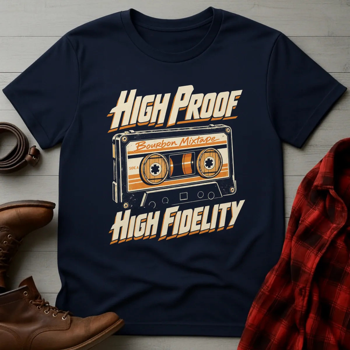 High Proof High Fidelity Mixtape T-Shirt Navy / S