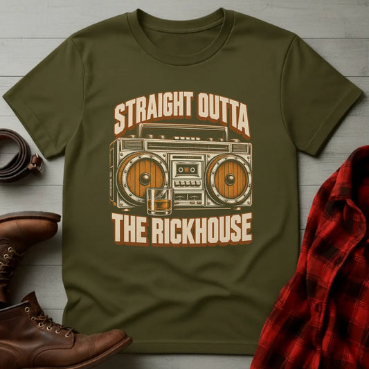 Straight Outta the Rickhouse Whiskey T-Shirt Military Green / S