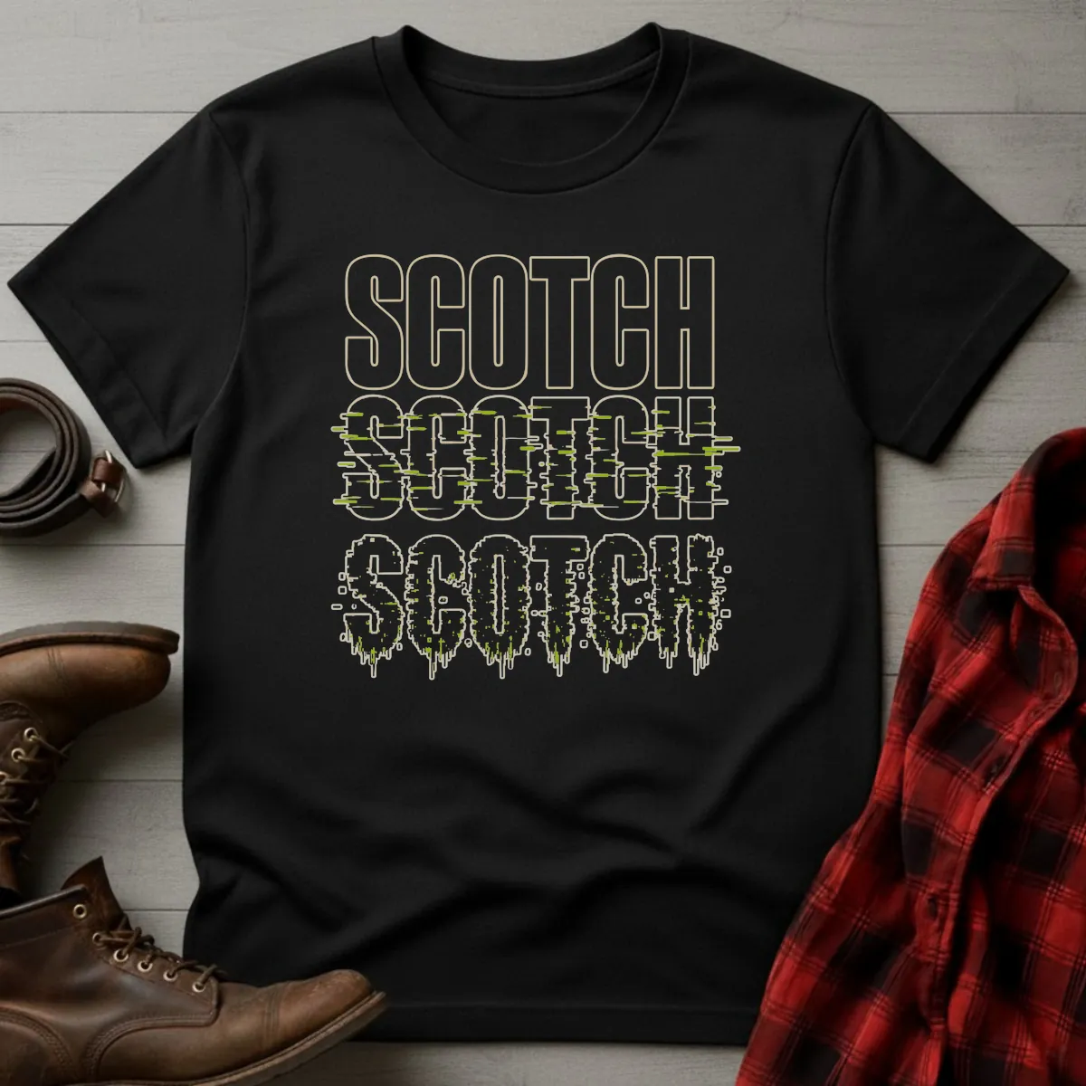 Scotch Glitch Distortion Whisky T-Shirt