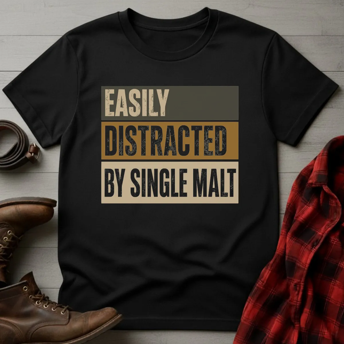 Easily Distracted by Single Malt Scotch Whisky T-Shirt