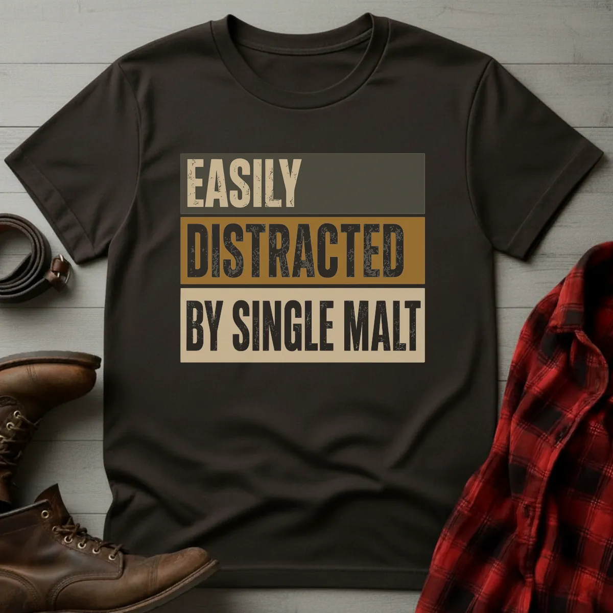 Easily Distracted by Single Malt Scotch Whisky T-Shirt