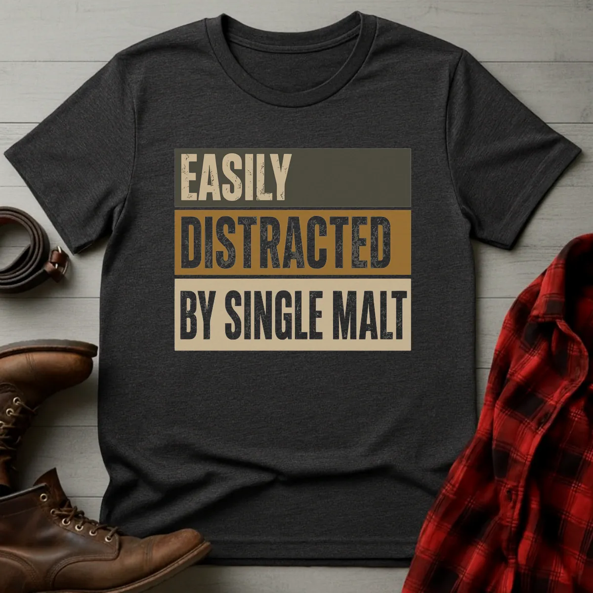 Easily Distracted by Single Malt Scotch Whisky T-Shirt