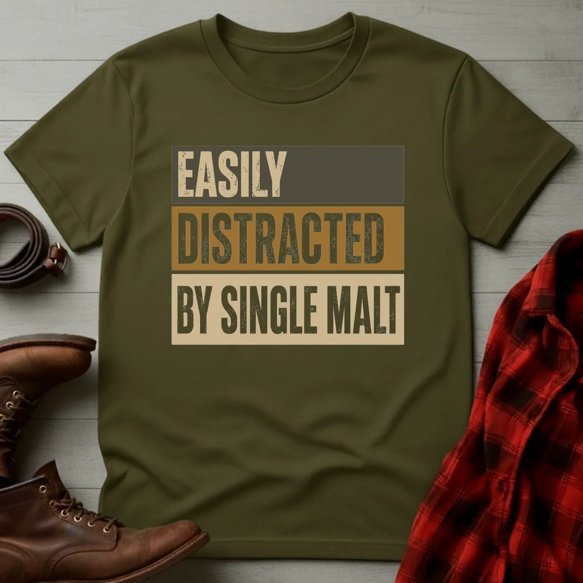 Easily Distracted by Single Malt Scotch Whisky T-Shirt
