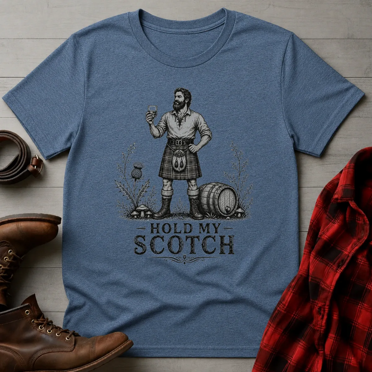 Hold My Scotch Highlander Whisky T-Shirt
