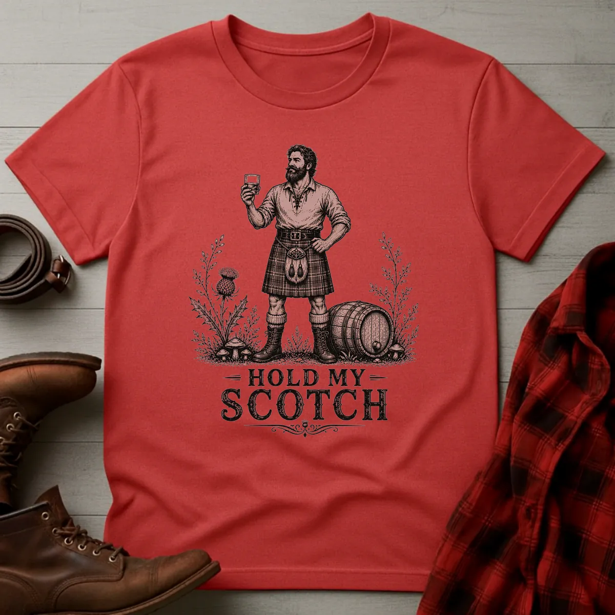 Hold My Scotch Highlander Whisky T-Shirt