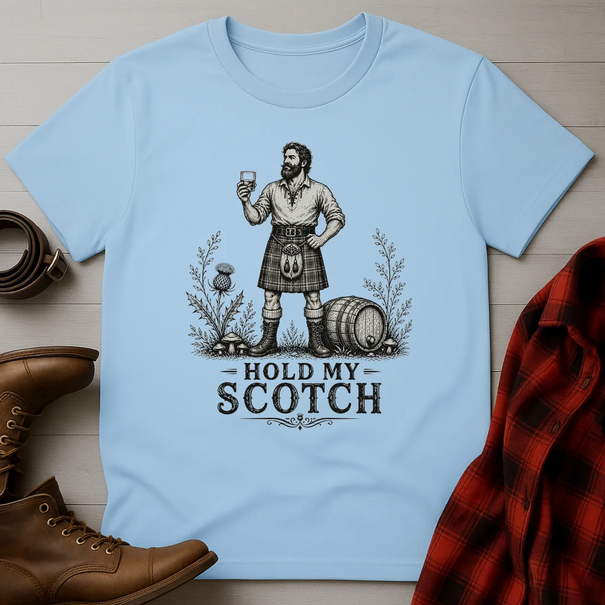 Hold My Scotch Highlander Whisky T-Shirt