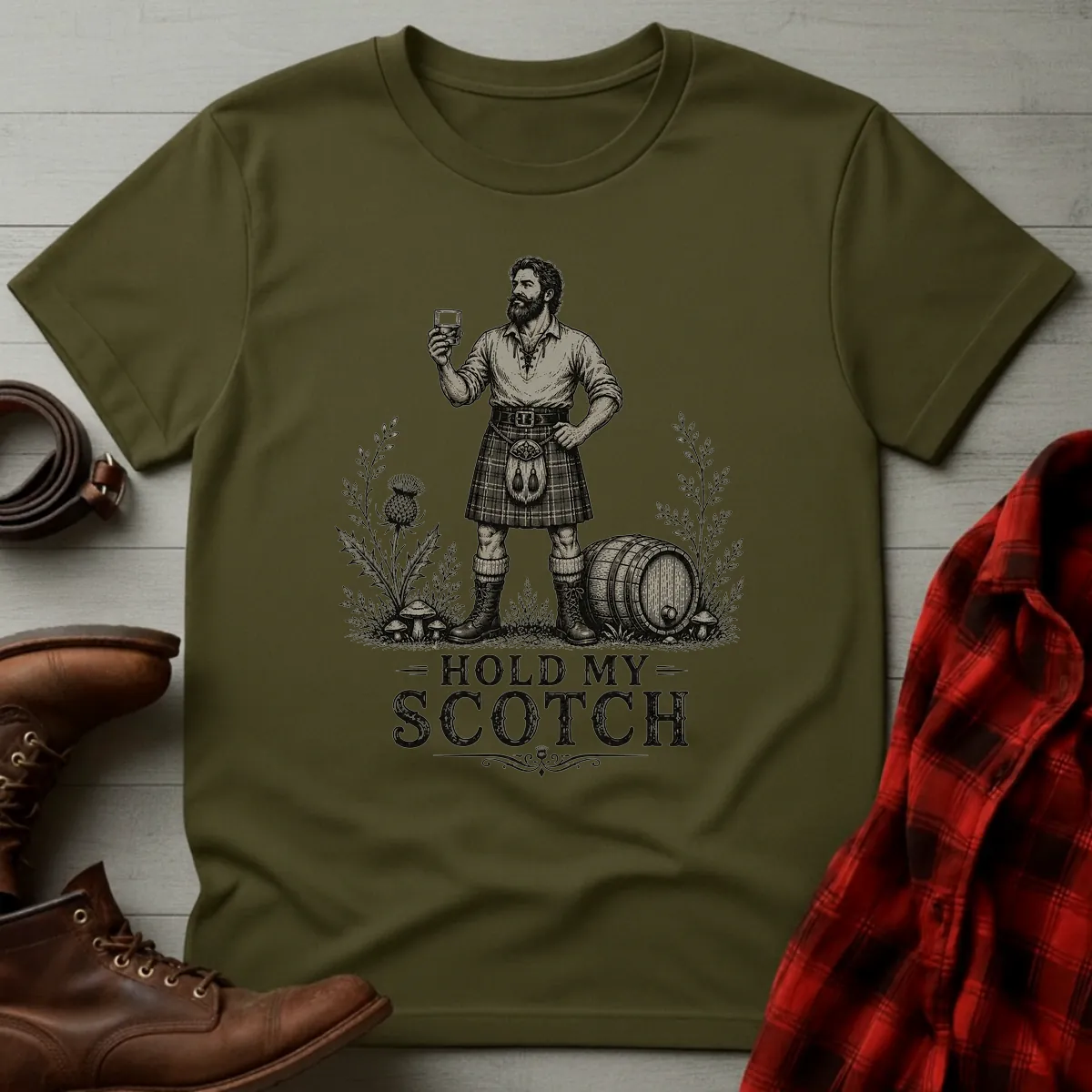 Hold My Scotch Highlander Whisky T-Shirt