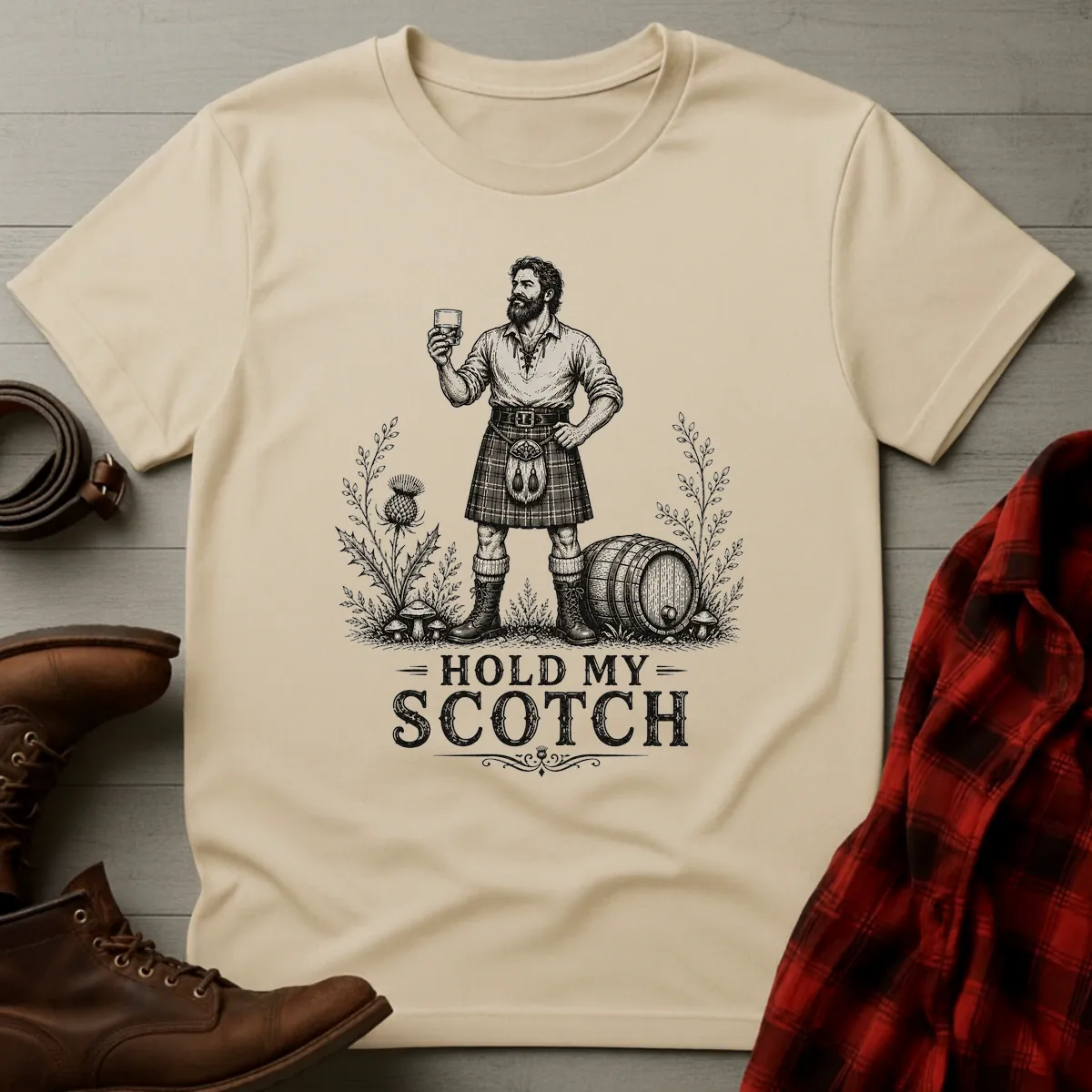 Hold My Scotch Highlander Whisky T-Shirt