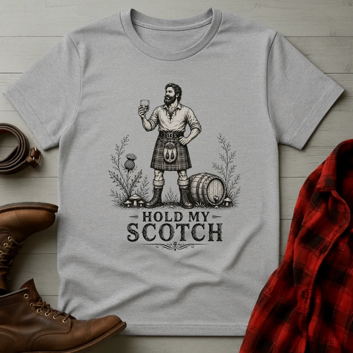 Hold My Scotch Highlander Whisky T-Shirt
