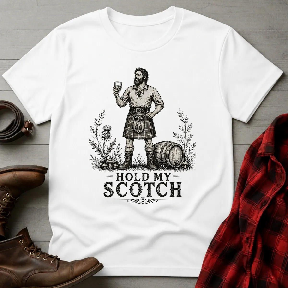 Hold My Scotch Highlander Whisky T-Shirt