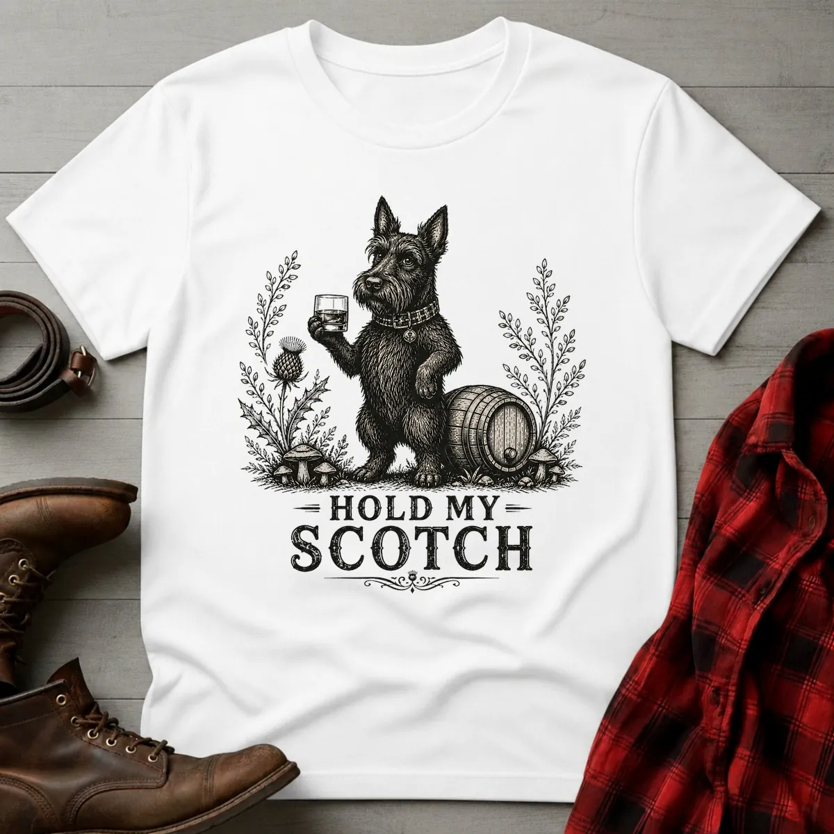 Hold My Scotch Scottish Terrier Whisky T-Shirt