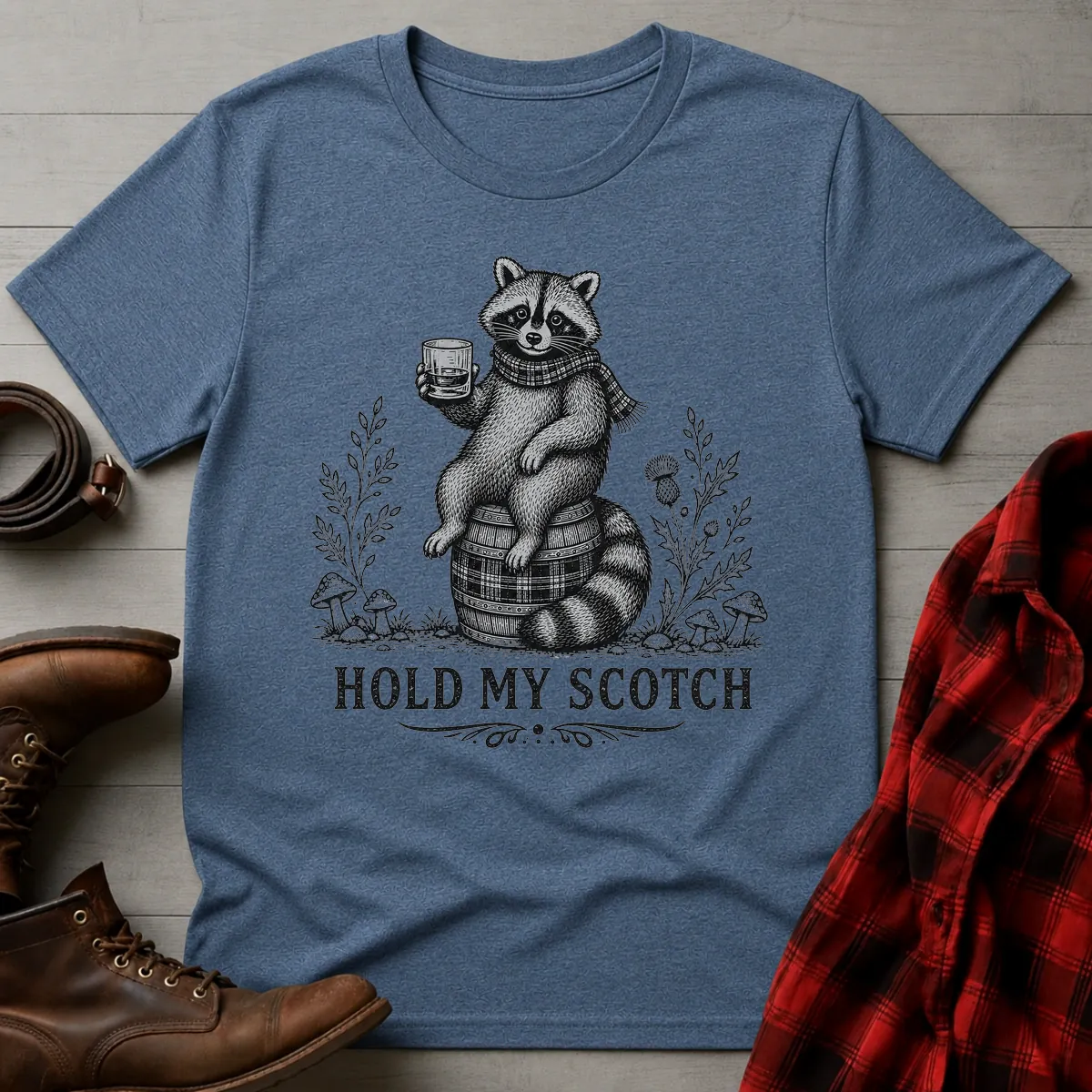 Hold My Scotch Raccoon Whisky T-Shirt